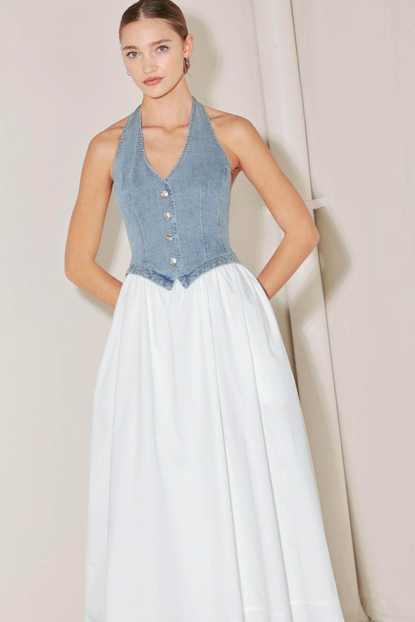 CITY TO COAST WOVEN MIDI DRESS Flying Tomato