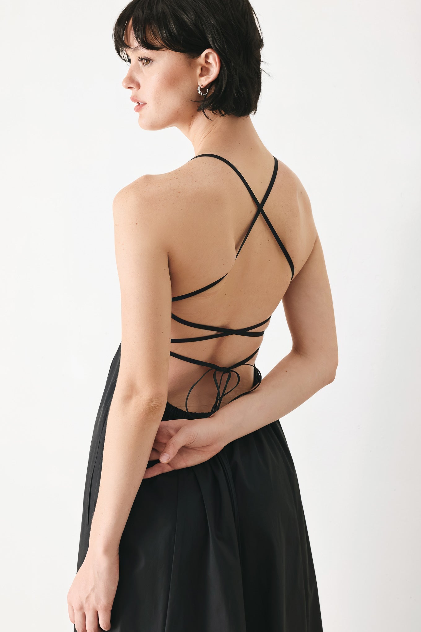 PURE LINE WOVEN MIDI DRESS Flying Tomato