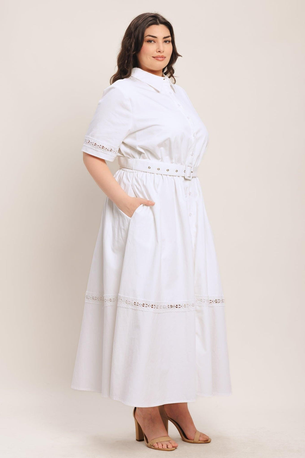 ELEGANT ENCOUNTER WOVEN MIDI DRESS Flying Tomato