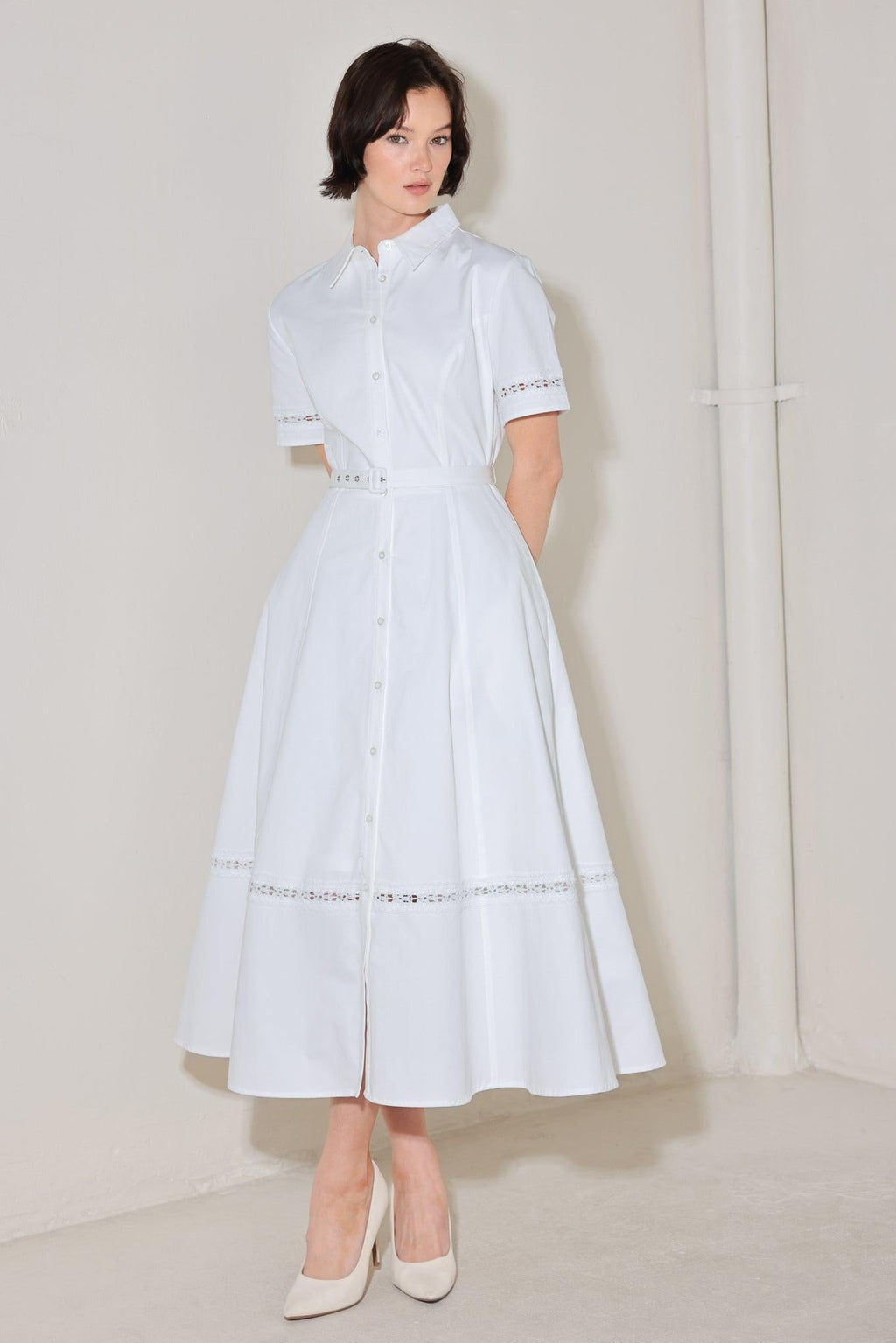 ELEGANT ENCOUNTER WOVEN MIDI DRESS Flying Tomato