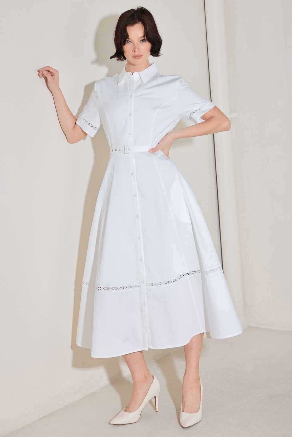ELEGANT ENCOUNTER WOVEN MIDI DRESS Flying Tomato