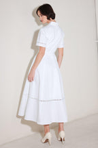 ELEGANT ENCOUNTER WOVEN MIDI DRESS Flying Tomato