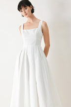 ECHO IN WHITE WOVEN MIDI DRESS Flying Tomato