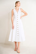 ELEGANTLY YOURS WOVEN MIDI DRESS Flying Tomato