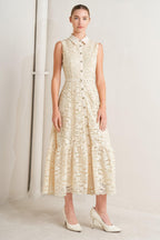 PURELY ROMANTIC WOVEN LACE MIDI DRESS Flying Tomato