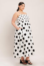 PARISIAN SPOTLIGHT WOVEN MIDI DRESS Flying Tomato