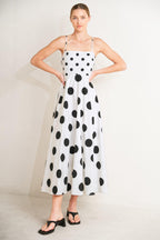 PARISIAN SPOTLIGHT WOVEN MIDI DRESS Flying Tomato