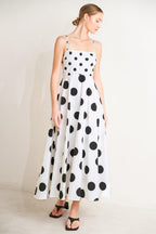 PARISIAN SPOTLIGHT WOVEN MIDI DRESS Flying Tomato