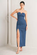 RAW ECHO DENIM MIDI DRESS Flying Tomato