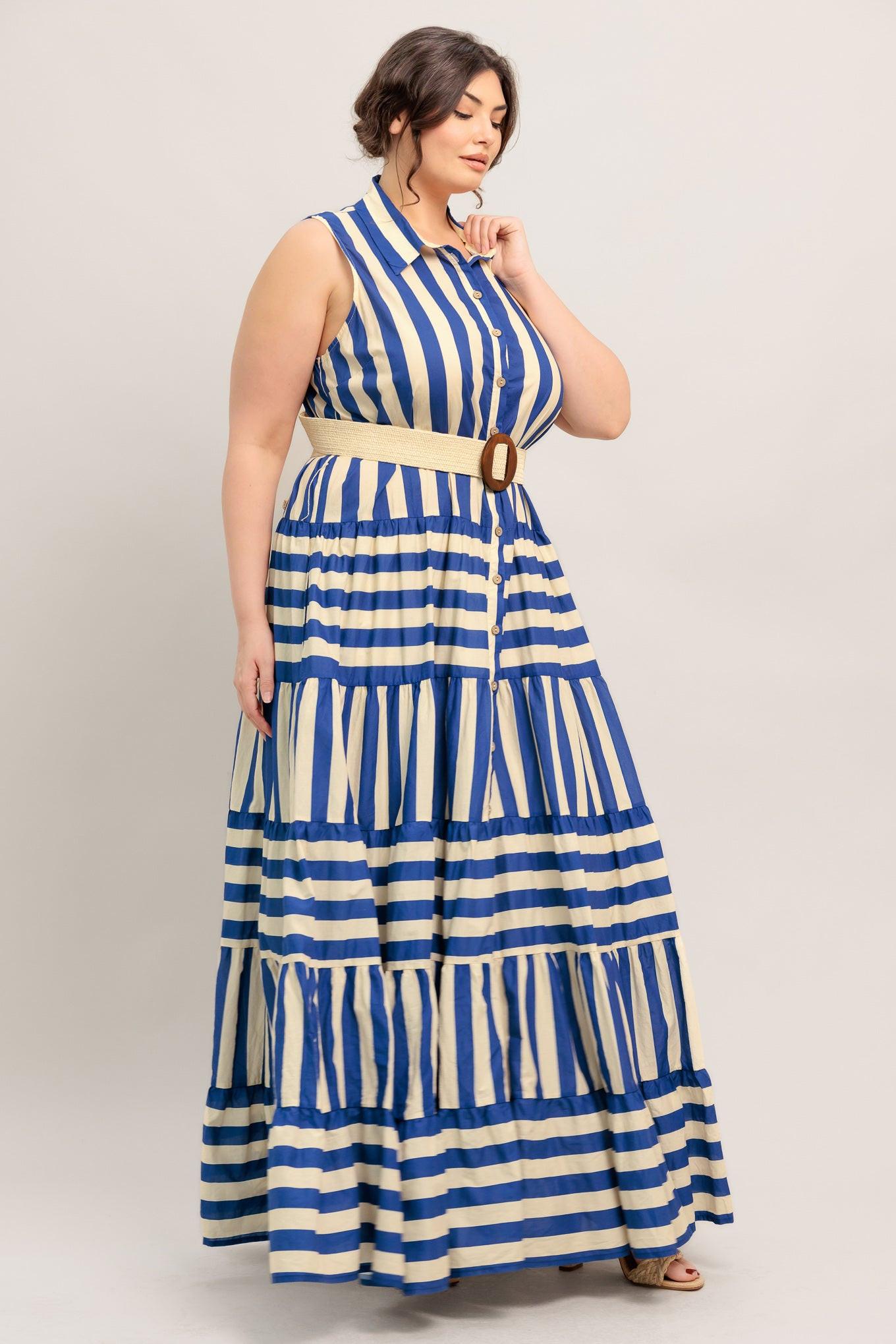[PREORDER] SUNSET BOARDWALK STRIP MAXI DRESS Flying Tomato