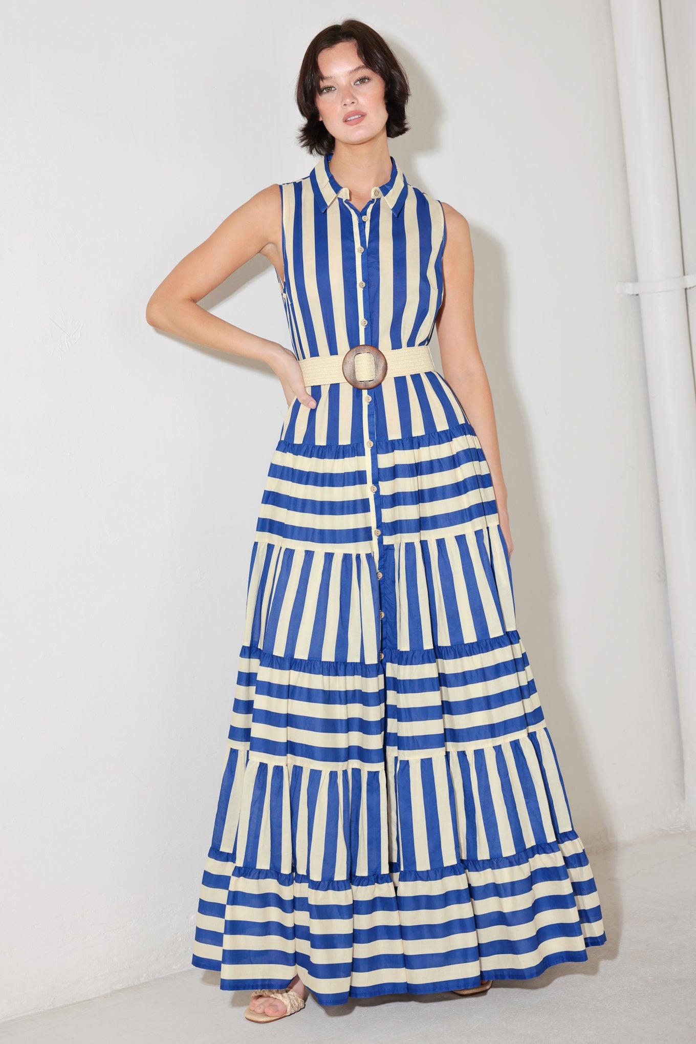 [PREORDER] SUNSET BOARDWALK STRIP MAXI DRESS Flying Tomato
