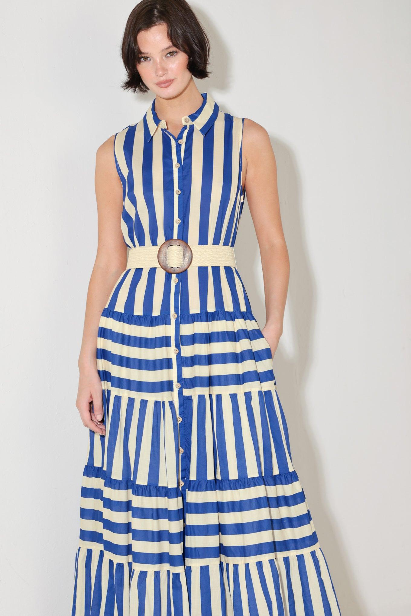 [PREORDER] SUNSET BOARDWALK STRIP MAXI DRESS Flying Tomato