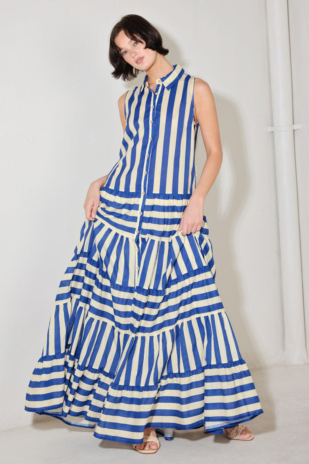 [PREORDER] SUNSET BOARDWALK STRIP MAXI DRESS Flying Tomato