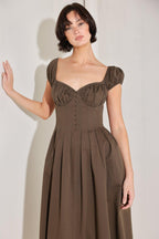 MOCHA MUSE MOMENT WOVEN MIDI DRESS Flying Tomato