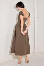 MOCHA MUSE MOMENT WOVEN MIDI DRESS Flying Tomato