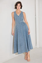 SIMPLY STUNNING DENIM MIDI DRESS Flying Tomato