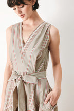 SWEET STRIPE WOVEN MIDI DRESS Flying Tomato