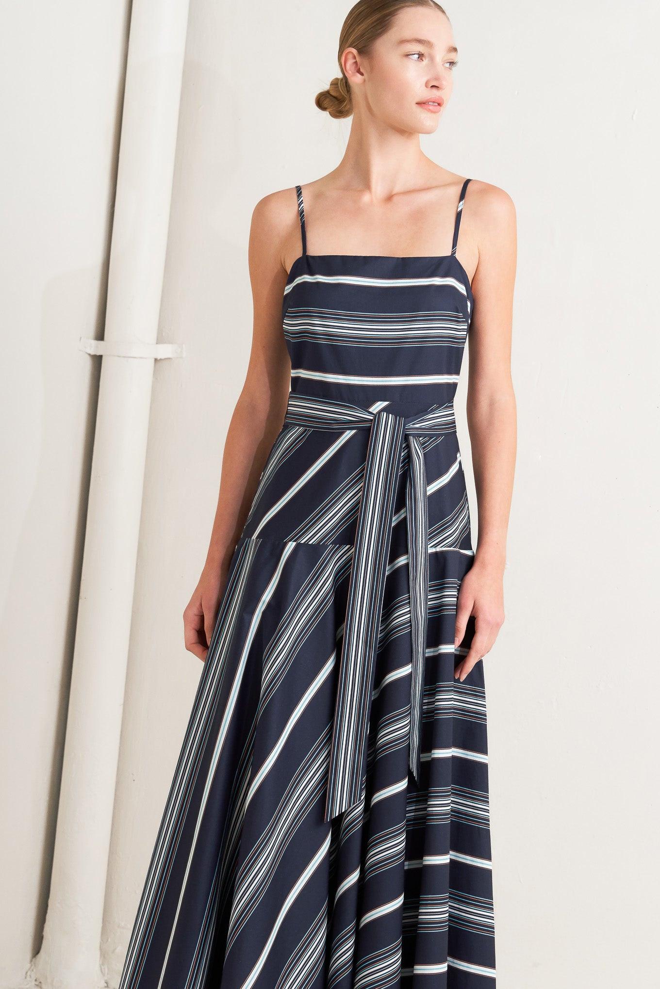 SWEET ESCAPE STRIPE WOVEN MIDI DRESS Flying Tomato