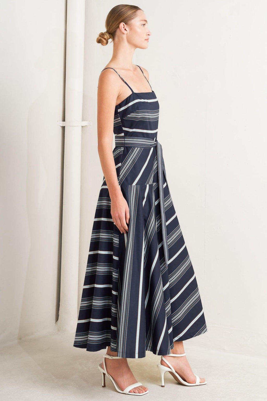 SWEET ESCAPE STRIPE WOVEN MIDI DRESS Flying Tomato