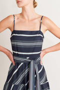 SWEET ESCAPE STRIPE WOVEN MIDI DRESS Flying Tomato