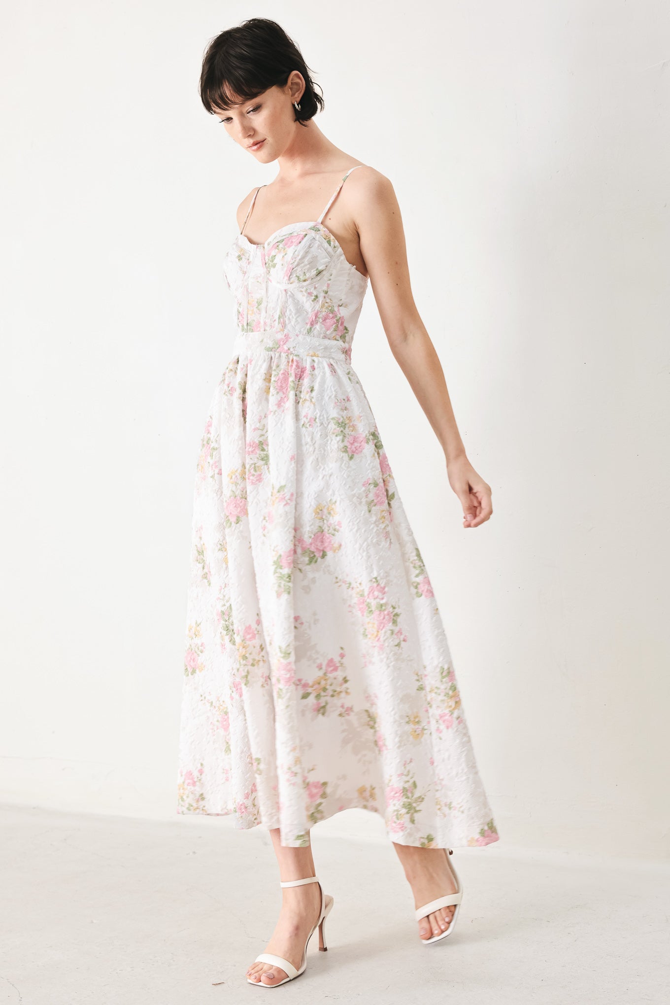 PASTEL ROMANCE WOVEN MIDI DRESS Flying Tomato