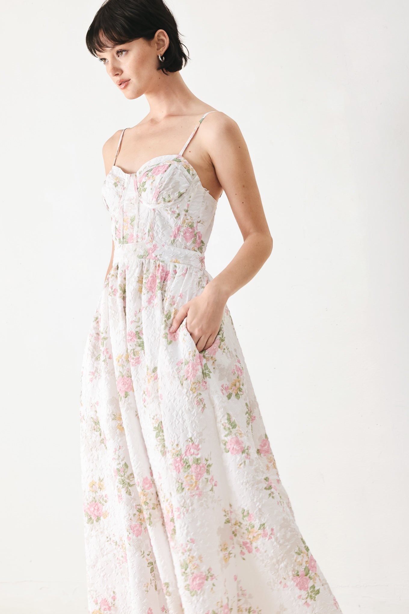 PASTEL ROMANCE WOVEN MIDI DRESS Flying Tomato