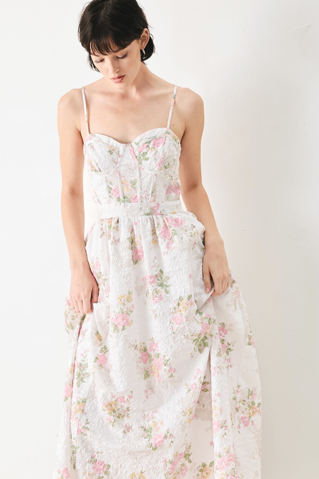 PASTEL ROMANCE WOVEN MIDI DRESS Flying Tomato