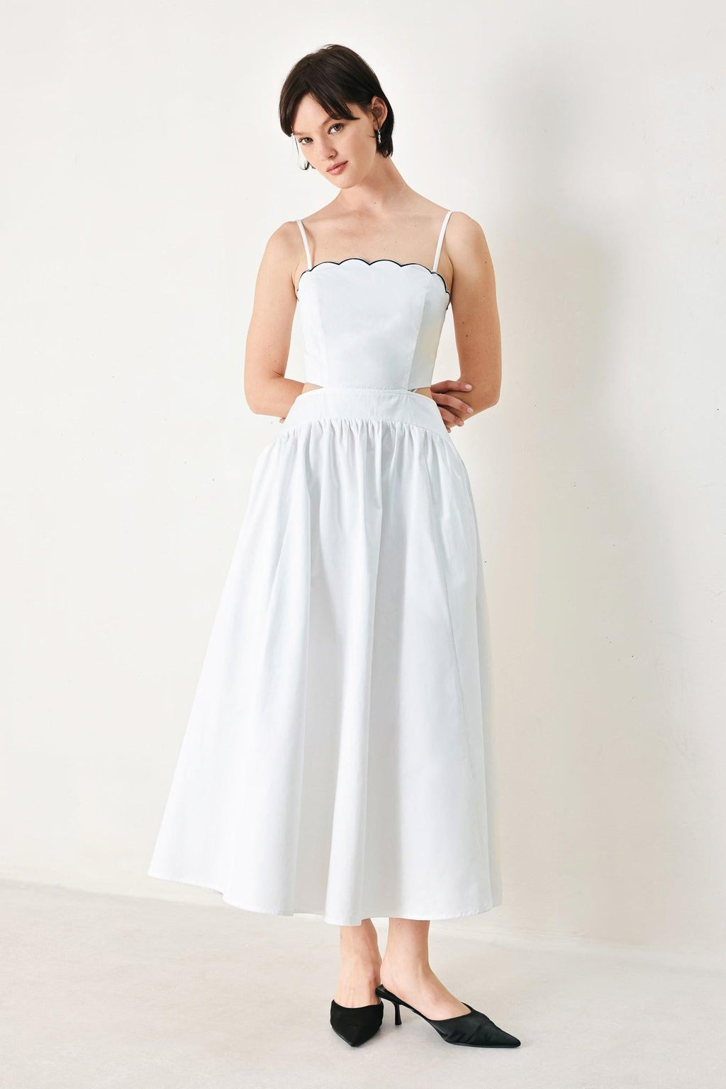 PURE ELEGANCE WOVEN MIDI DRESS Flying Tomato