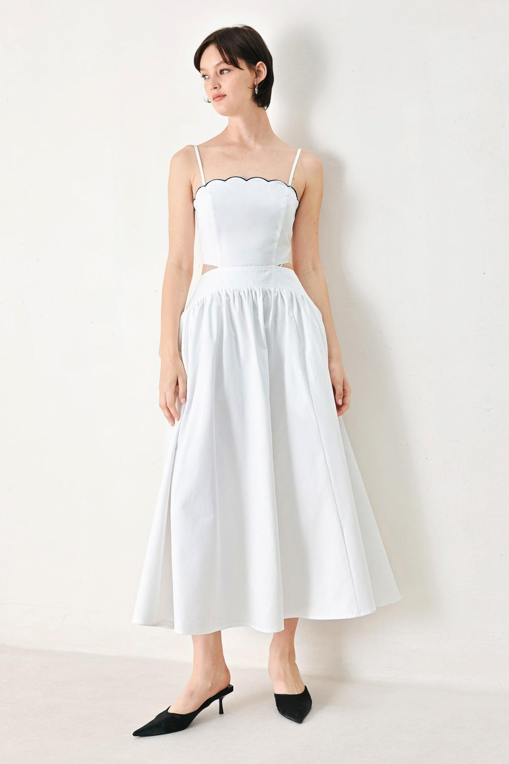 PURE ELEGANCE WOVEN MIDI DRESS Flying Tomato