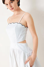PURE ELEGANCE WOVEN MIDI DRESS Flying Tomato