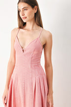 PINK HAZE WOVEN TWILL MIDI DRESS Flying Tomato