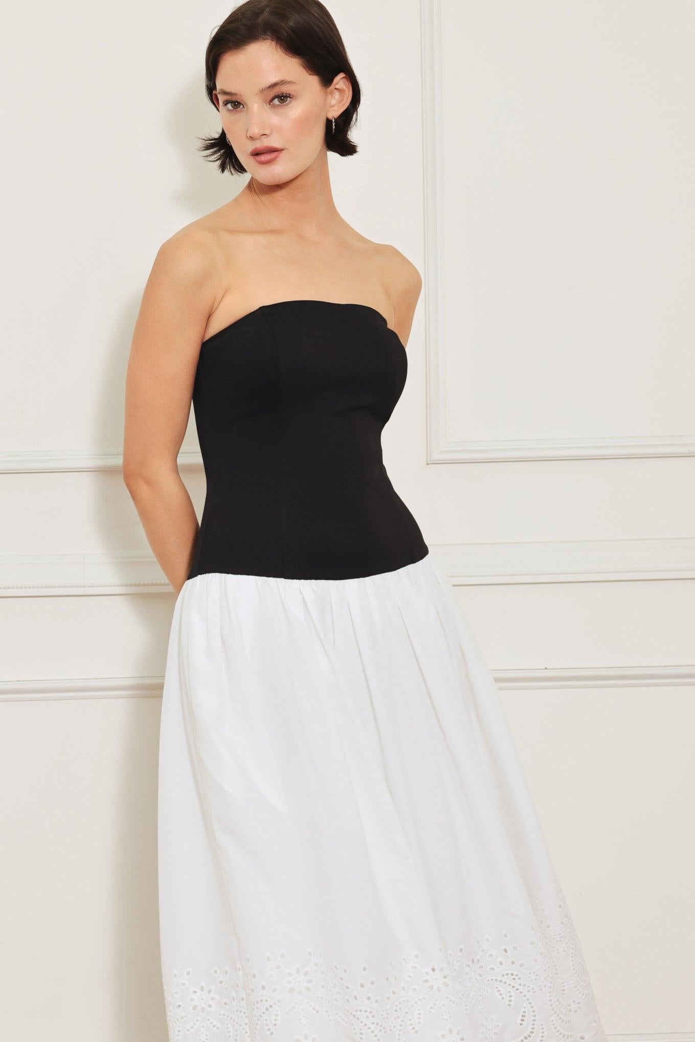 SOFT SPOKEN BEAUTY KNIT WOVEN MIDI DRESS Flying Tomato