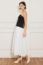 SOFT SPOKEN BEAUTY KNIT WOVEN MIDI DRESS Flying Tomato