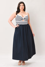 PARIS STRIPE CUTOUT MIDI DRESS Flying Tomato