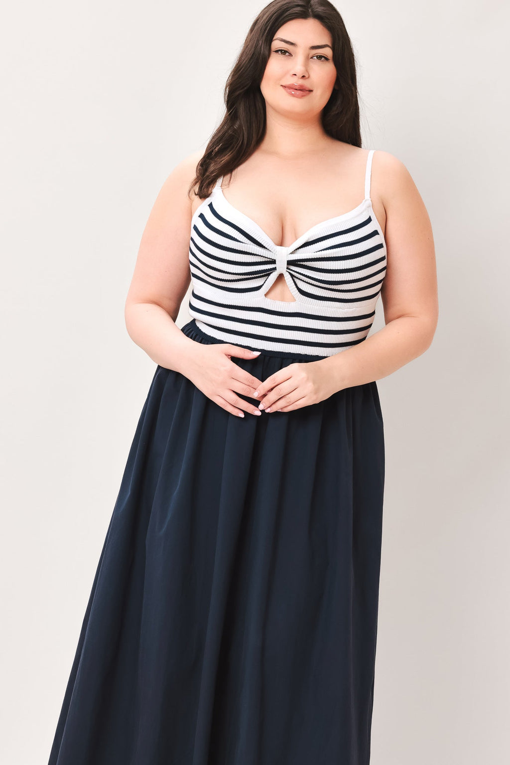 PARIS STRIPE CUTOUT MIDI DRESS Flying Tomato