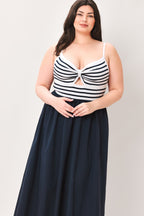 PARIS STRIPE CUTOUT MIDI DRESS Flying Tomato