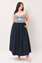 PARIS STRIPE CUTOUT MIDI DRESS Flying Tomato