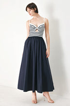 PARIS STRIPE CUTOUT MIDI DRESS Flying Tomato