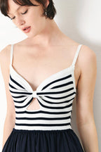 PARIS STRIPE CUTOUT MIDI DRESS Flying Tomato