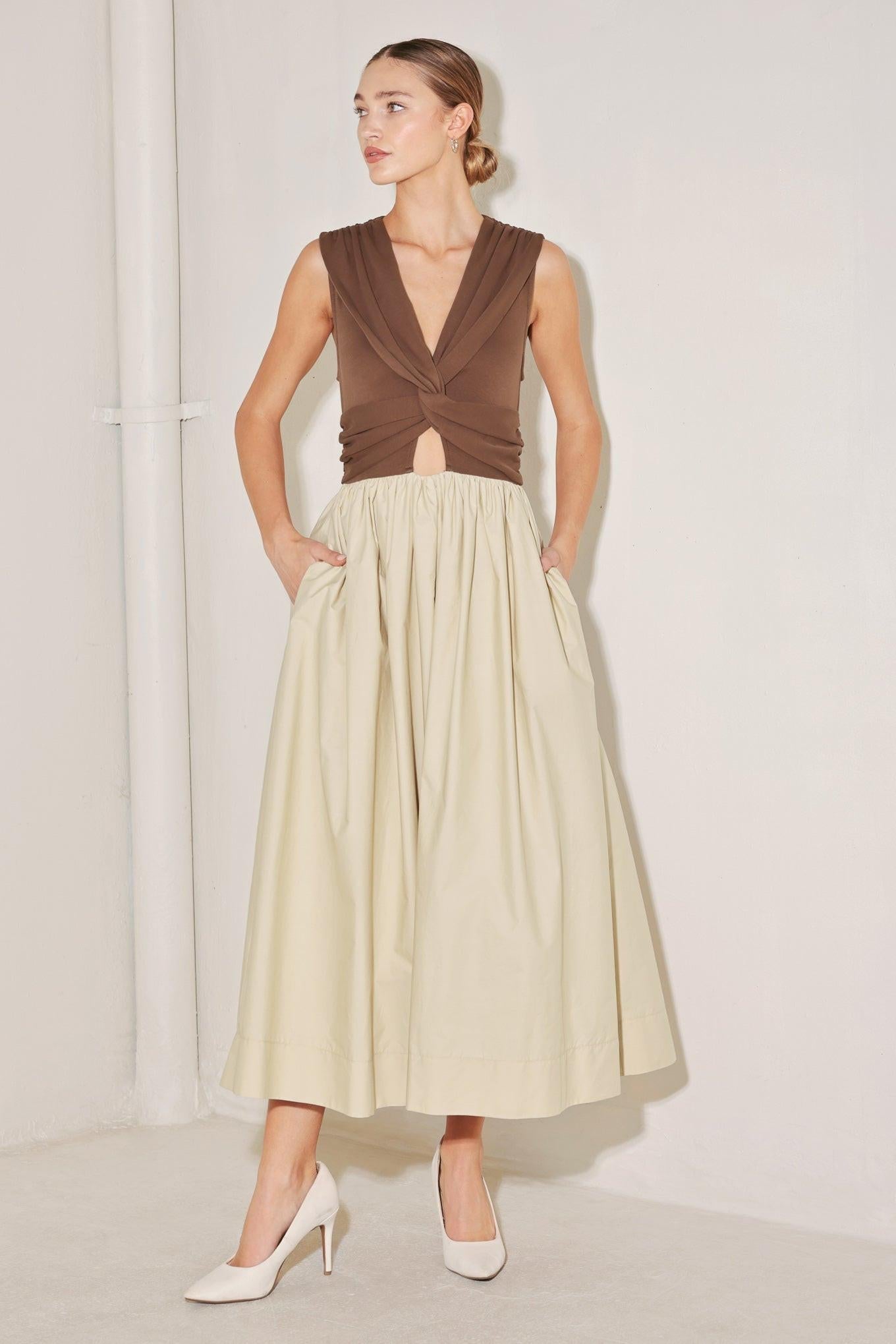 ANGEL VEIL SOLID MIDI DRESS Flying Tomato
