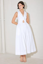 ANGEL VEIL SOLID MIDI DRESS Flying Tomato