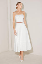 DELICATE ICON WOVEN MIDI DRESS Flying Tomato