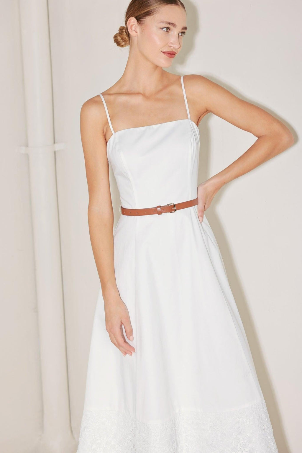 DELICATE ICON WOVEN MIDI DRESS Flying Tomato
