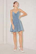 SUMMER HEARTBEAT DENIM MINI DRESS Flying Tomato