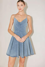 SUMMER HEARTBEAT DENIM MINI DRESS Flying Tomato