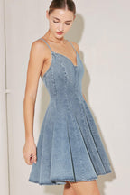 SUMMER HEARTBEAT DENIM MINI DRESS Flying Tomato