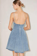 SUMMER HEARTBEAT DENIM MINI DRESS Flying Tomato