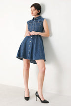 CASUAL GLAM DENIM MINI DRESS Flying Tomato