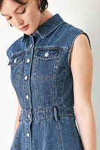 CASUAL GLAM DENIM MINI DRESS Flying Tomato