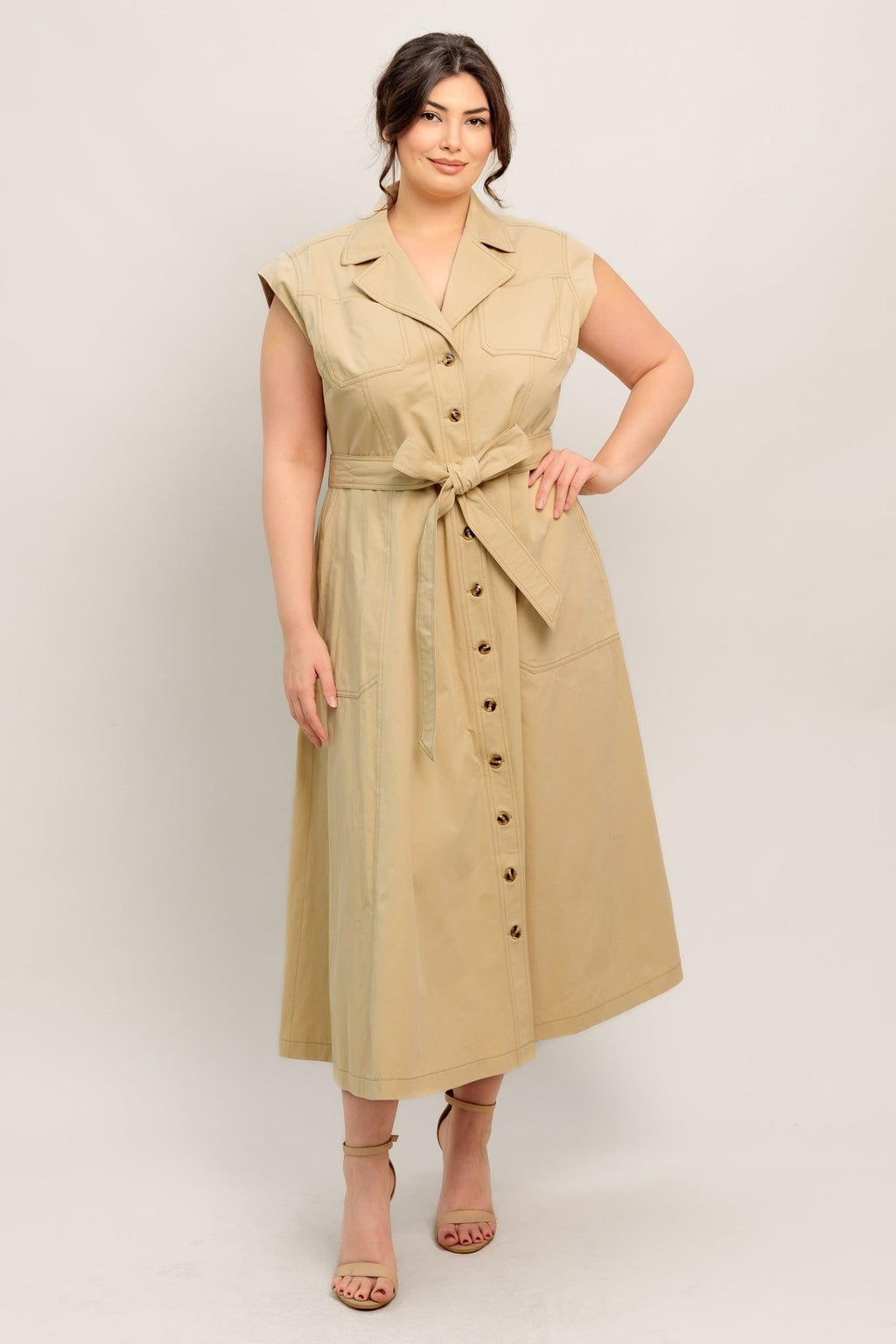 NATURAL INSTINCT WOVEN MIDI DRESS Flying Tomato